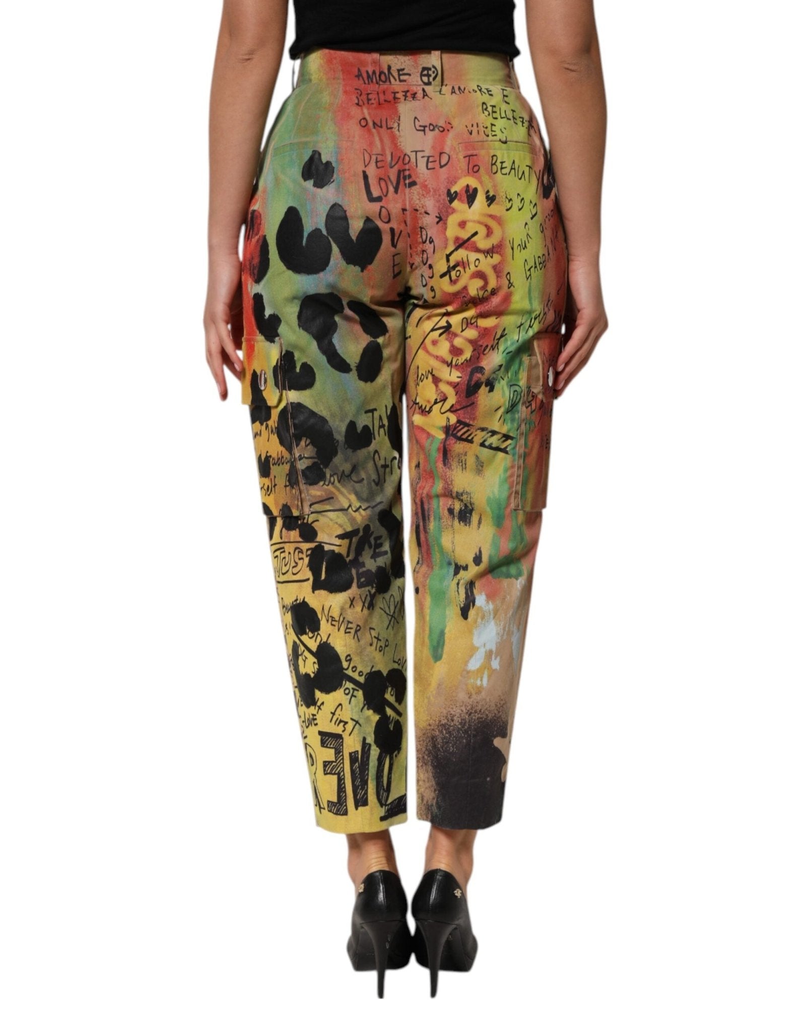 Dolce & Gabbana Multicolor High Waist Cargo Trouser Pants - RIMODA