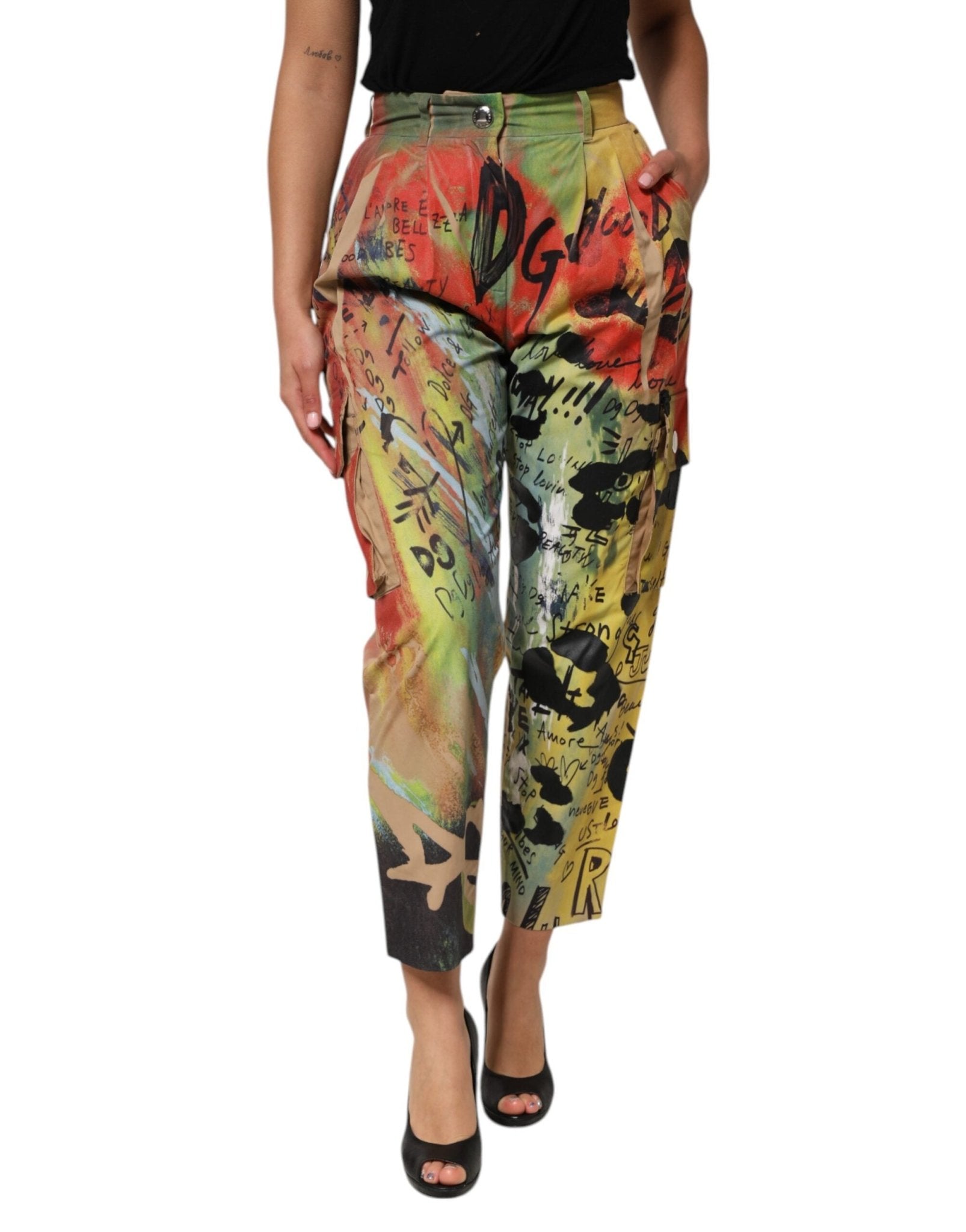Dolce & Gabbana Multicolor High Waist Cargo Trouser Pants - RIMODA