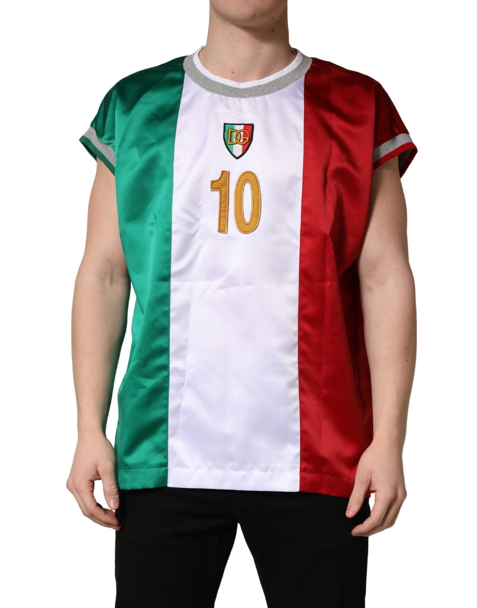 Dolce & Gabbana Multicolor Italian DG Logo Crew Neck T-shirt - RIMODA