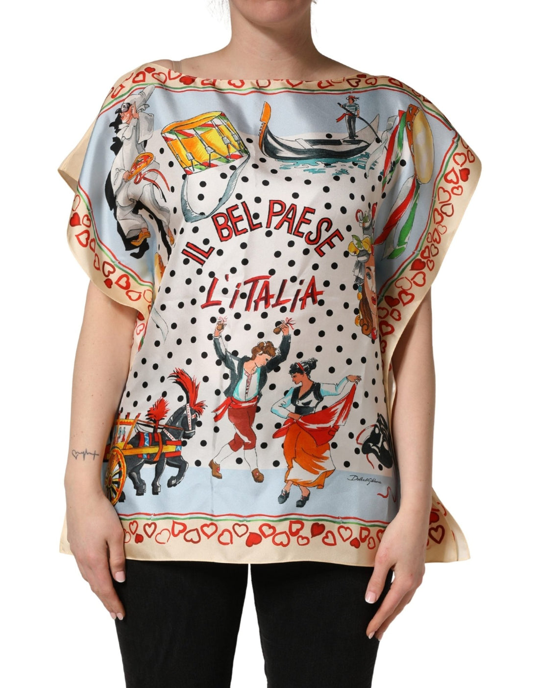 Dolce & Gabbana Multicolor Italy Scenes Graphic Silk Top - RIMODA