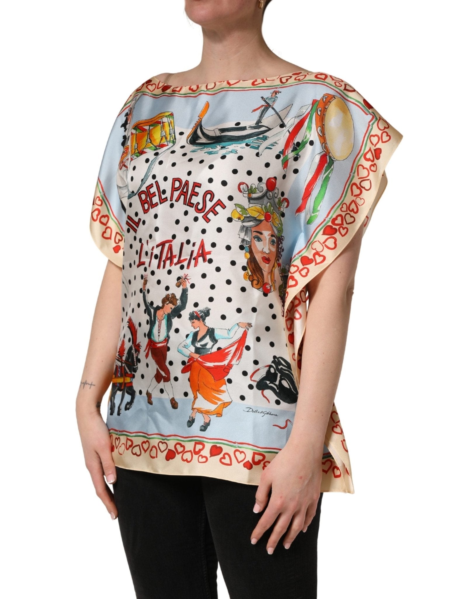 Dolce & Gabbana Multicolor Italy Scenes Graphic Silk Top - RIMODA