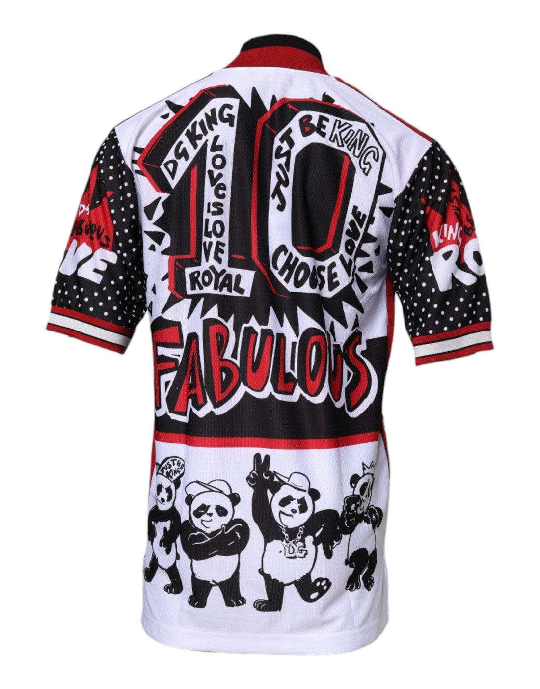 Dolce & Gabbana Multicolor King Panda Print Zipper Collar T-shirt - RIMODA