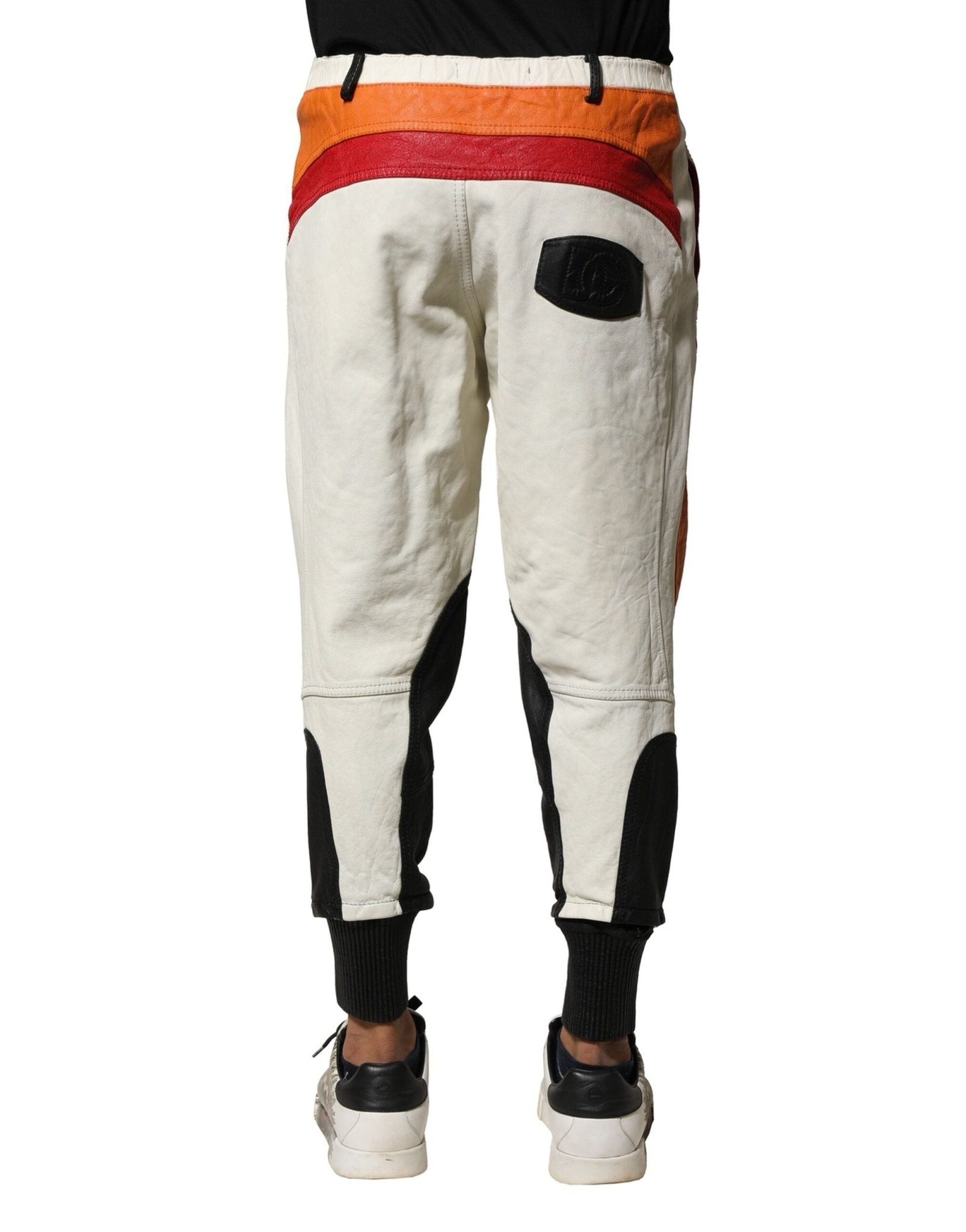 Dolce & Gabbana Multicolor Lambskin Tapered Men Pants - RIMODA