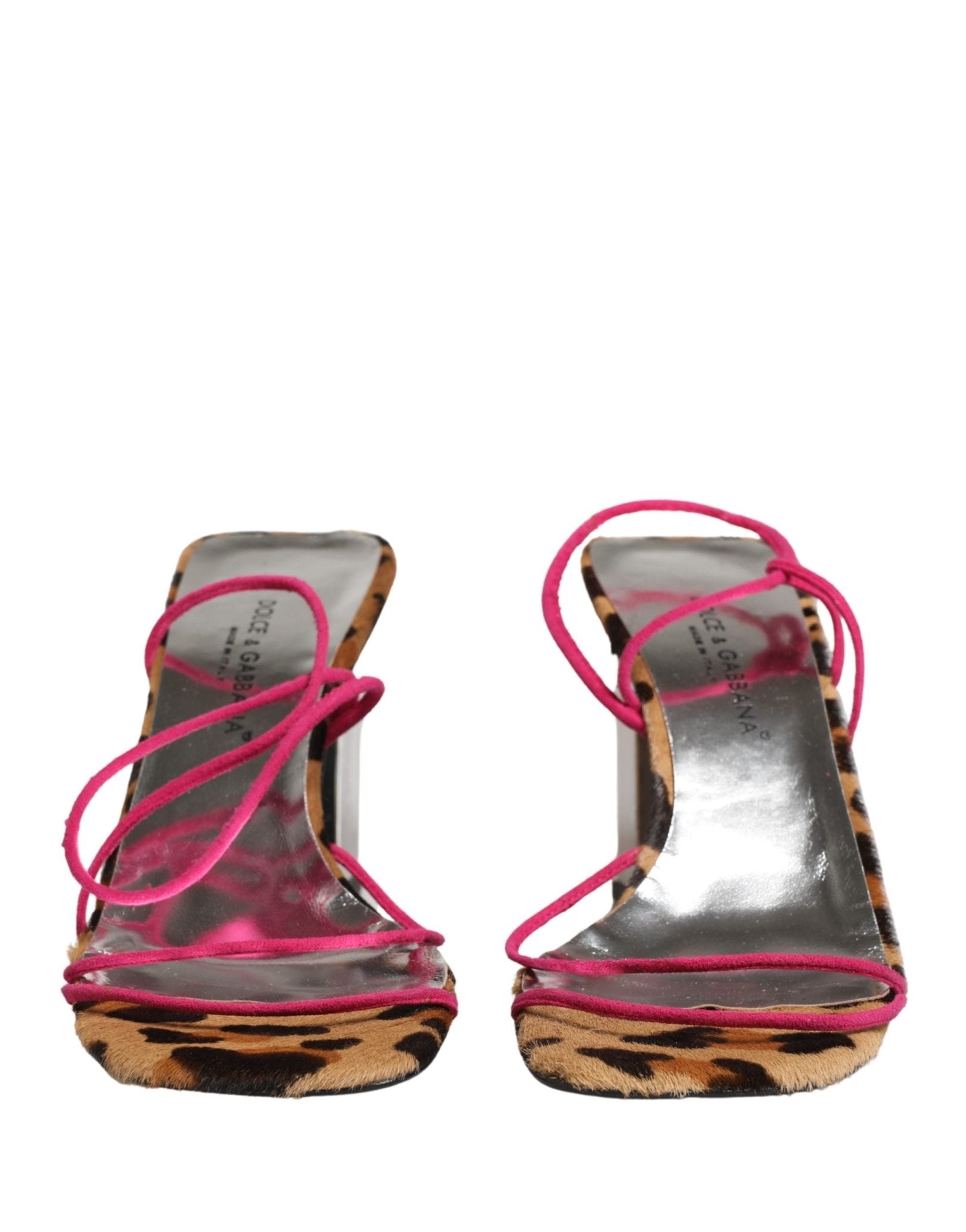 Dolce & Gabbana Multicolor Leather Block Heels Sandals Shoes - RIMODA