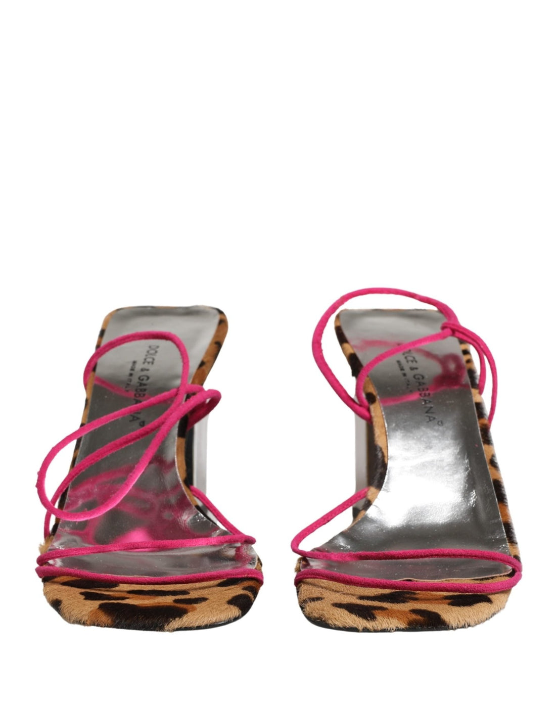 Dolce & Gabbana Multicolor Leather Block Heels Sandals Shoes - RIMODA
