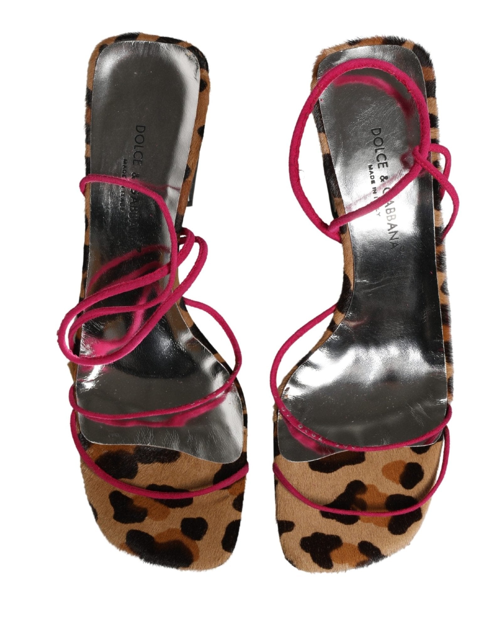 Dolce & Gabbana Multicolor Leather Block Heels Sandals Shoes - RIMODA