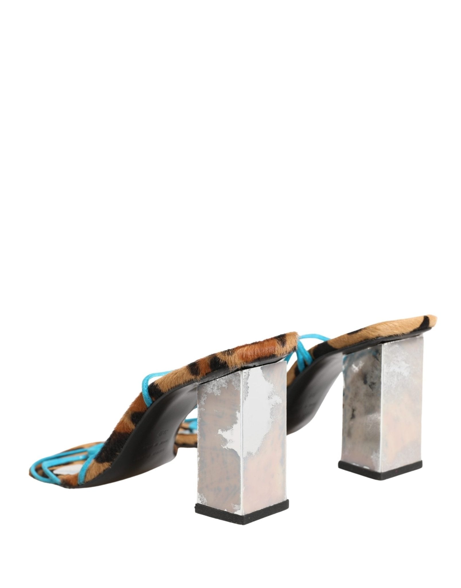 Dolce & Gabbana Multicolor Leather Block Heels Sandals Shoes - RIMODA