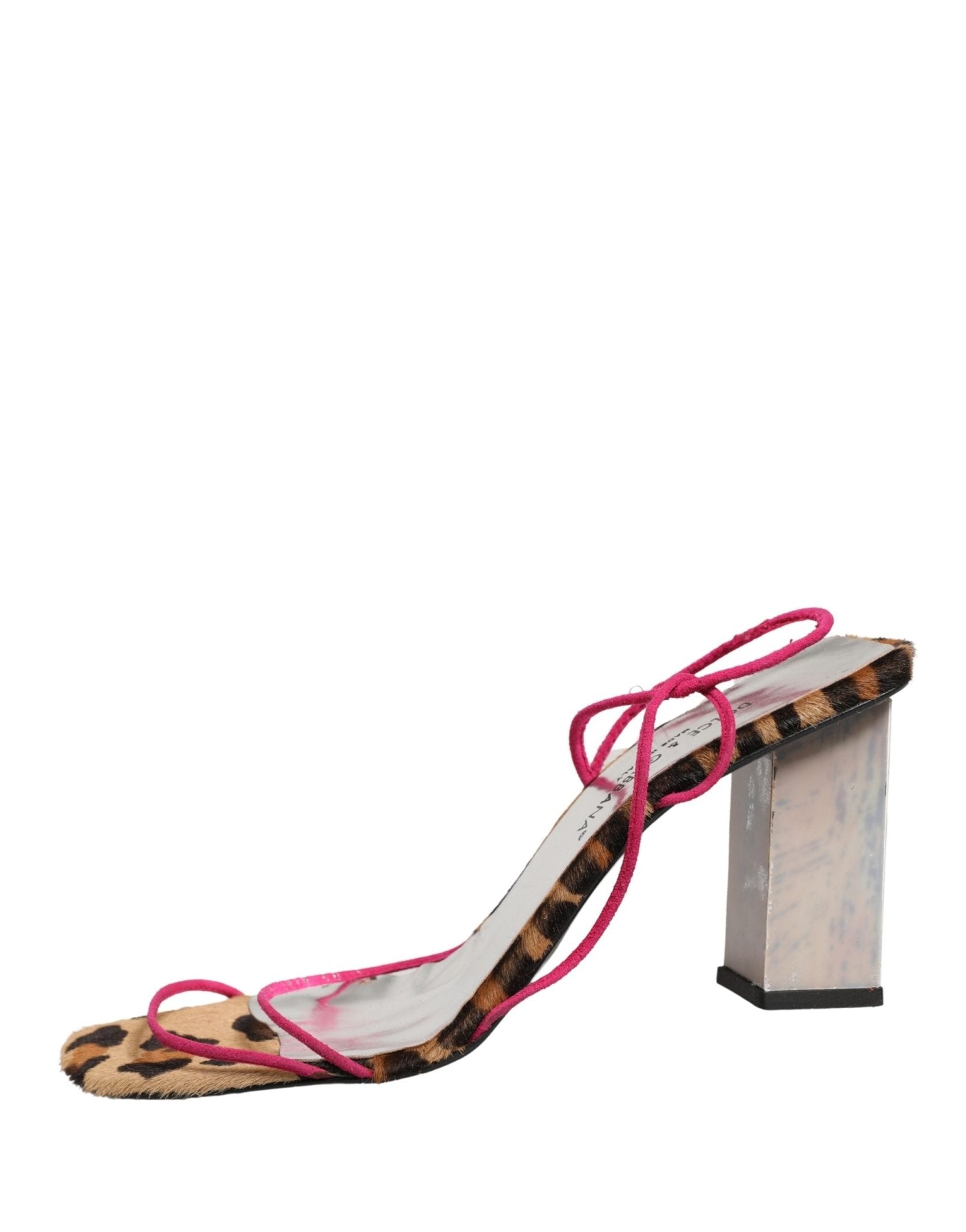 Dolce & Gabbana Multicolor Leather Block Heels Sandals Shoes - RIMODA