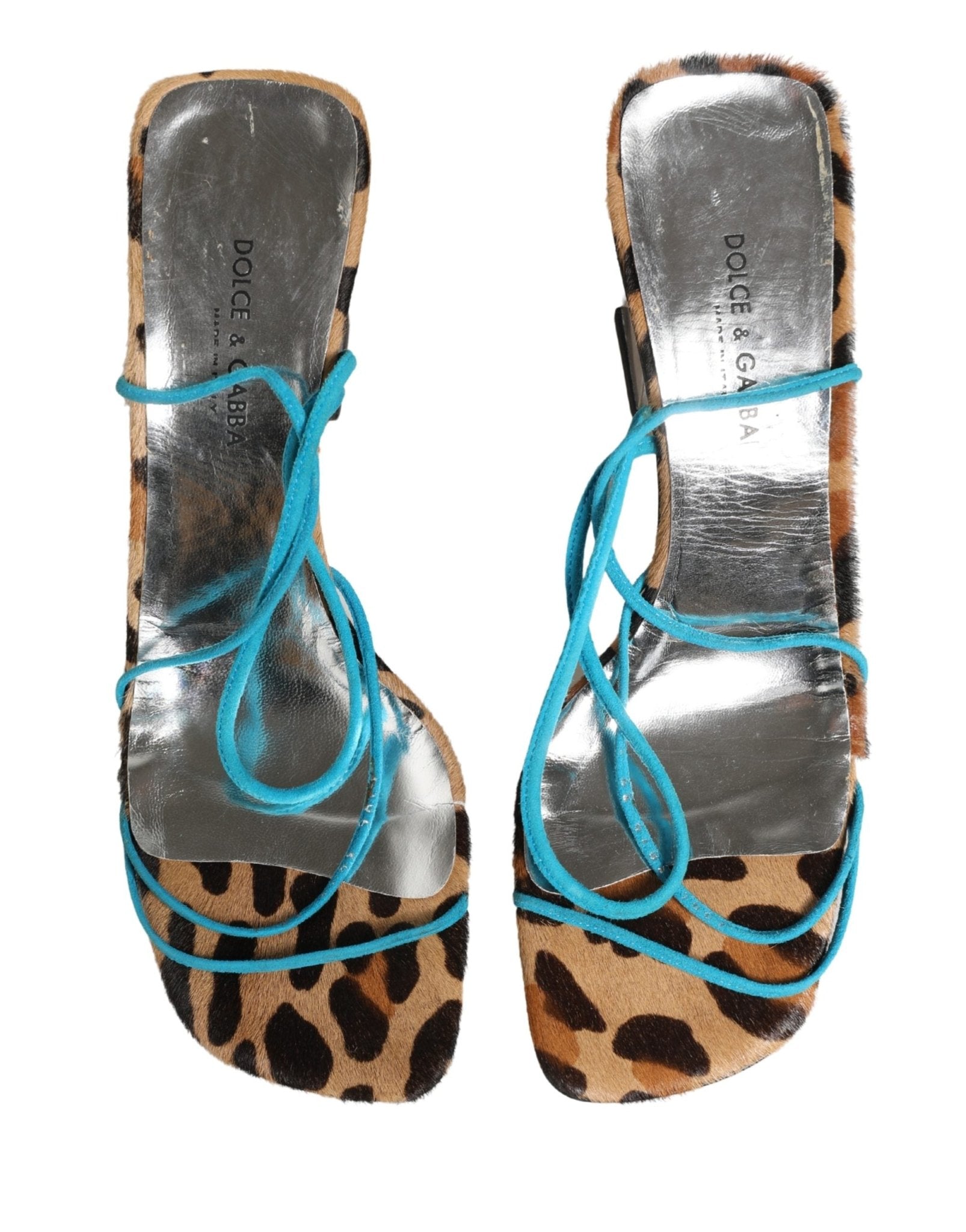 Dolce & Gabbana Multicolor Leather Block Heels Sandals Shoes - RIMODA
