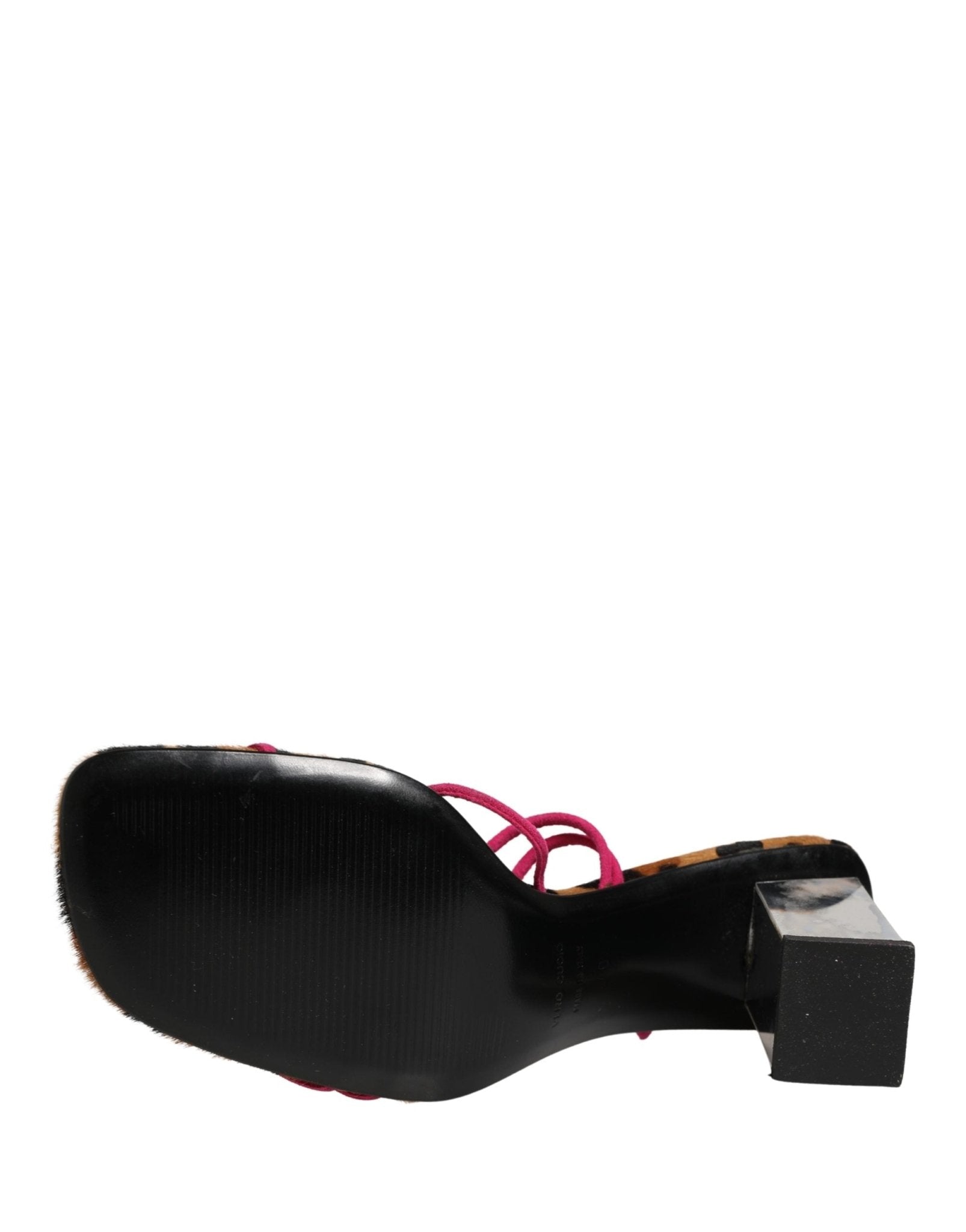 Dolce & Gabbana Multicolor Leather Block Heels Sandals Shoes - RIMODA
