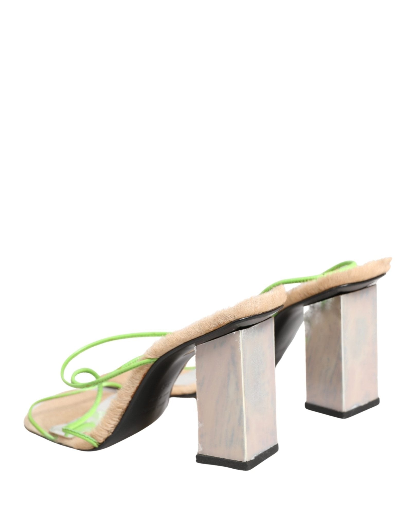 Dolce & Gabbana Multicolor Leather Block Heels Sandals Shoes - RIMODA