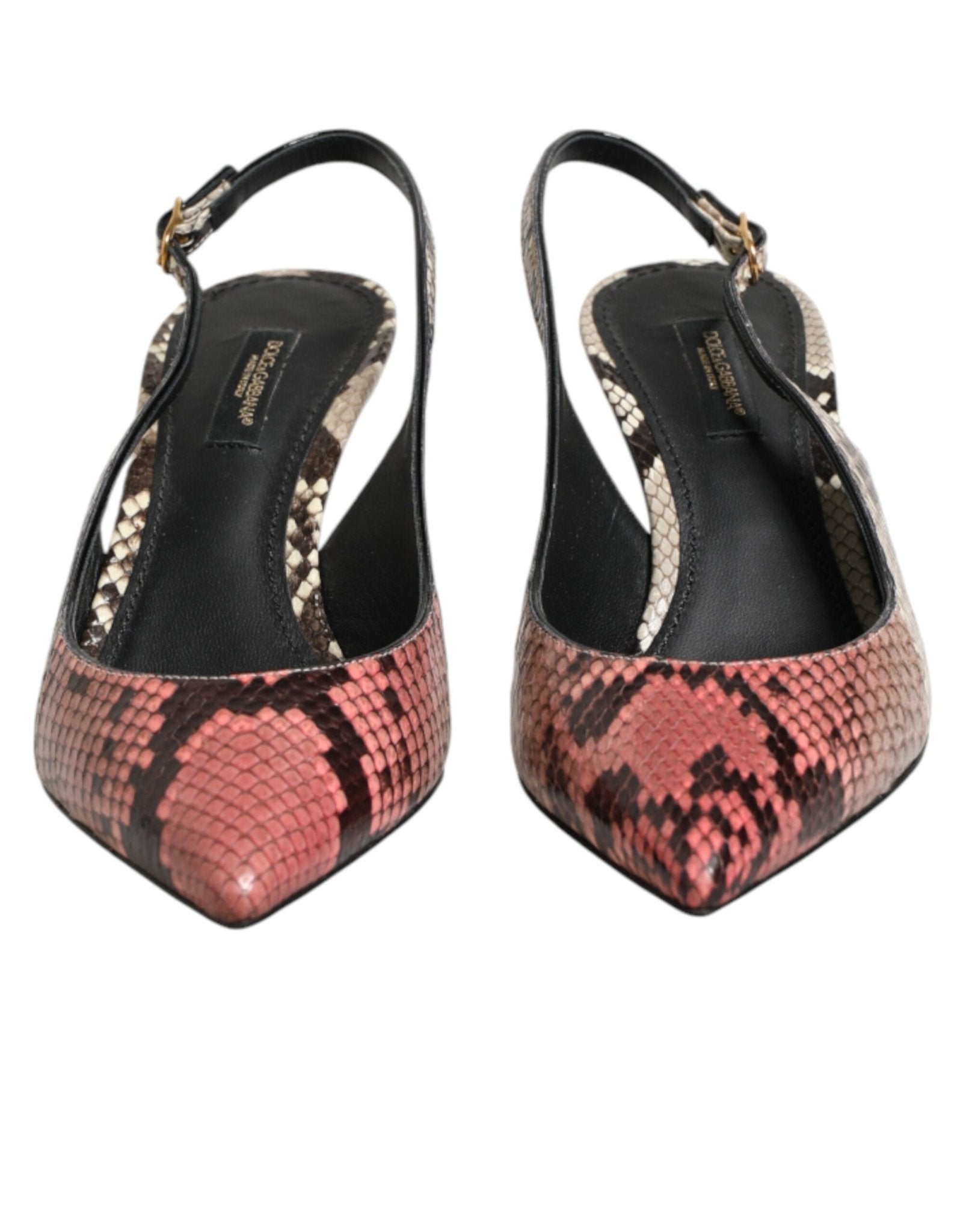 Dolce & Gabbana Multicolor Leather Heels Slingback Shoes - RIMODA