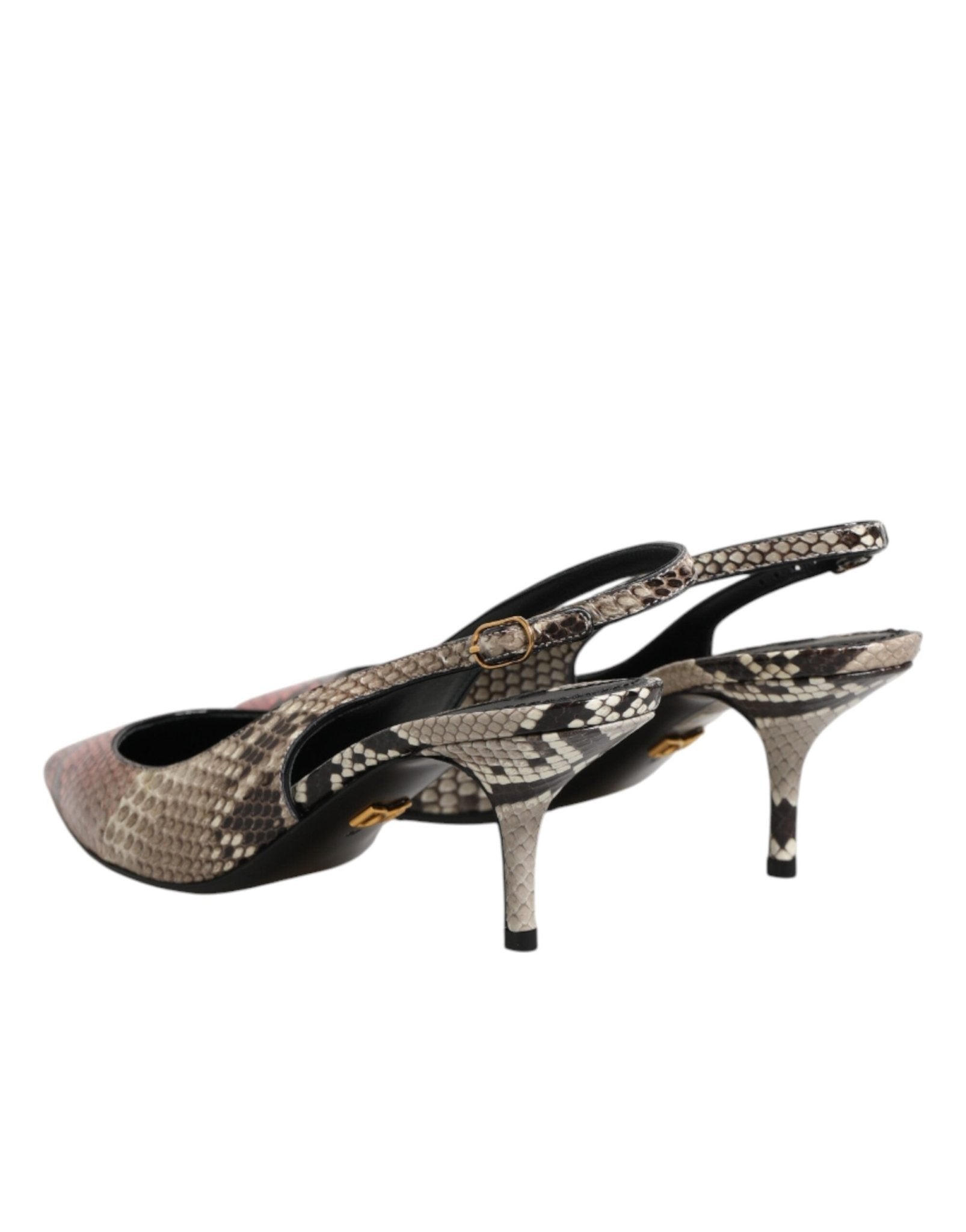 Dolce & Gabbana Multicolor Leather Heels Slingback Shoes - RIMODA