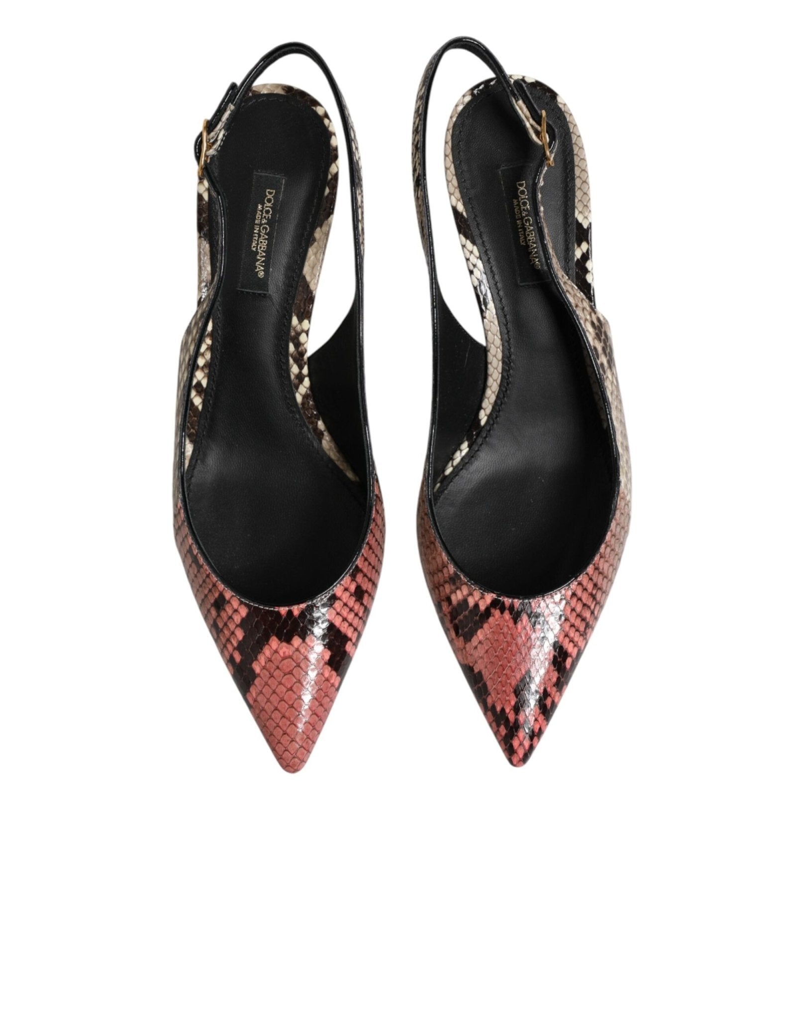 Dolce & Gabbana Multicolor Leather Heels Slingback Shoes - RIMODA