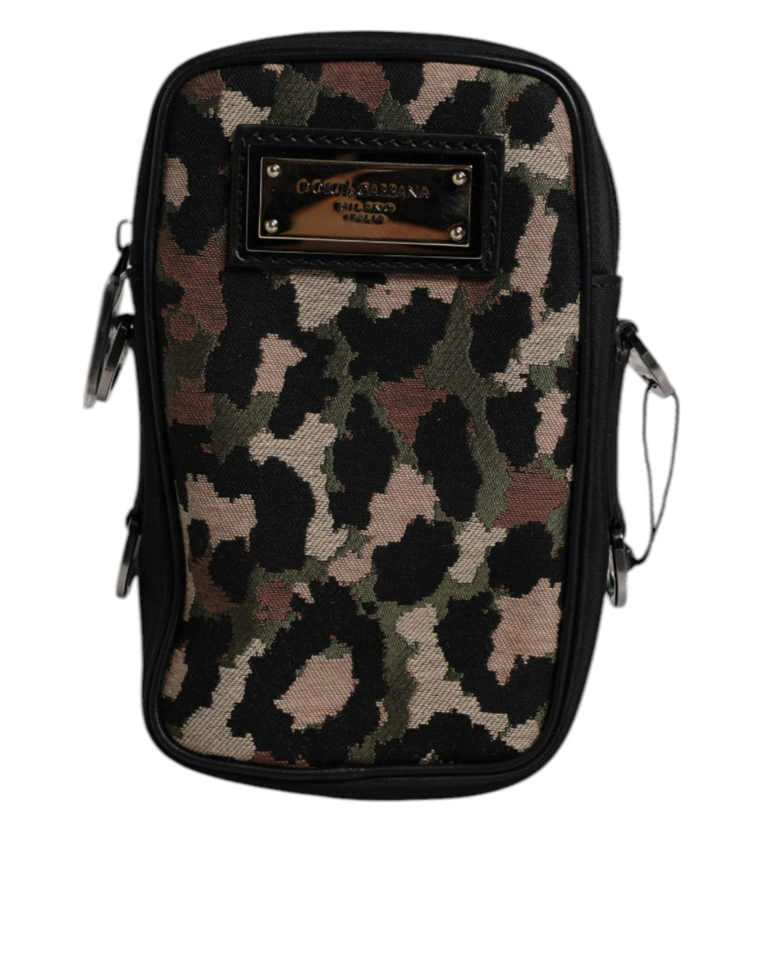 Dolce & Gabbana Multicolor Leopard Jacquard Logo Plaque Neck Strap Bag - RIMODA