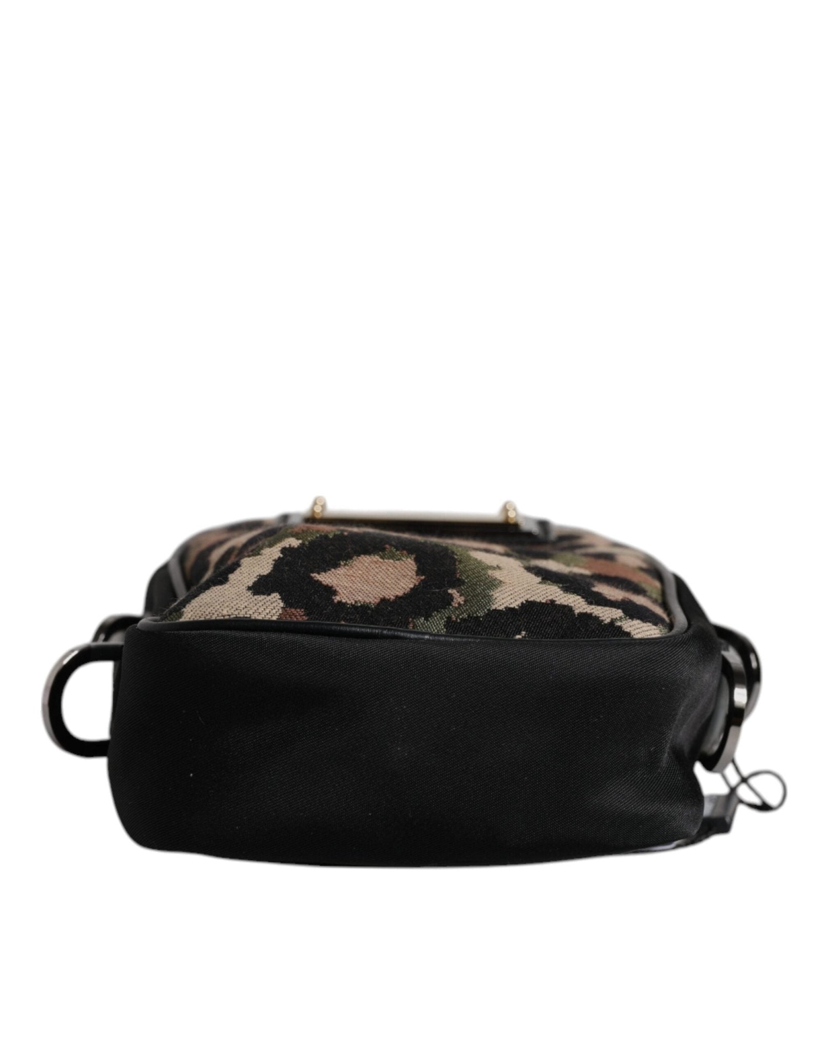 Dolce & Gabbana Multicolor Leopard Jacquard Logo Plaque Neck Strap Bag - RIMODA