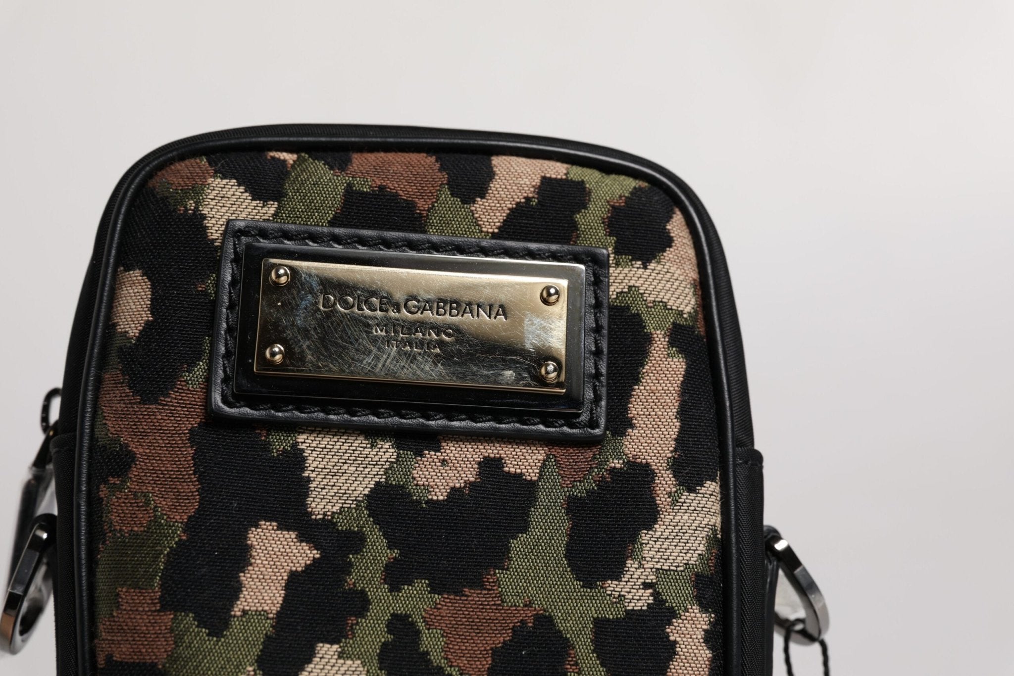 Dolce & Gabbana Multicolor Leopard Jacquard Logo Plaque Neck Strap Bag - RIMODA