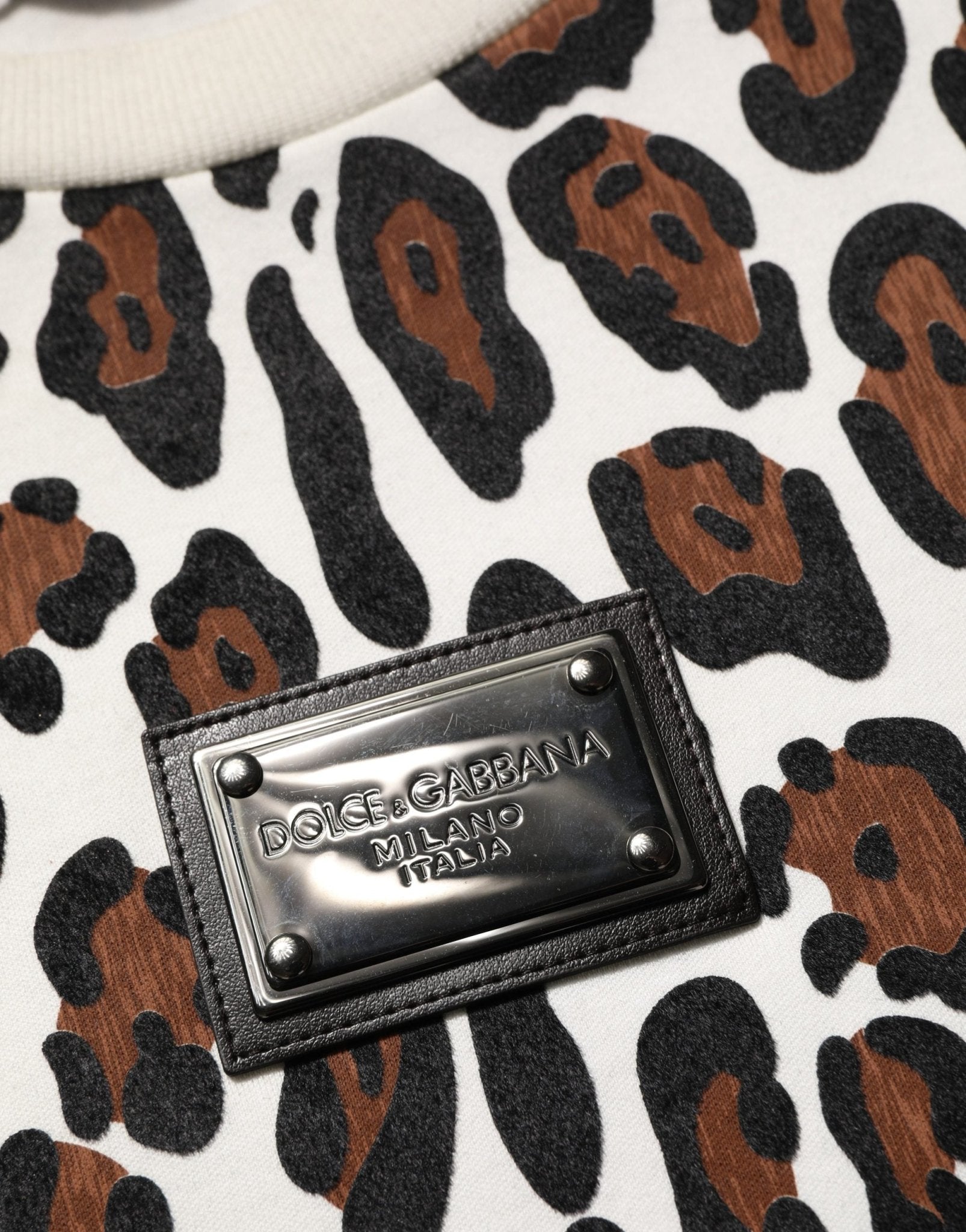 Dolce & Gabbana Multicolor Leopard Print Crew Neck T-shirt - RIMODA