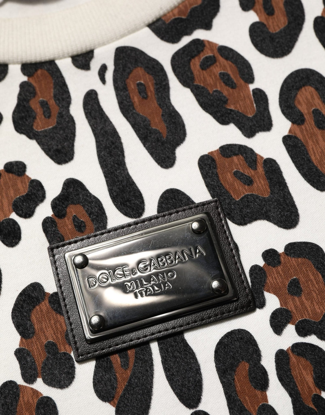 Dolce & Gabbana Multicolor Leopard Print Crew Neck T-shirt - RIMODA