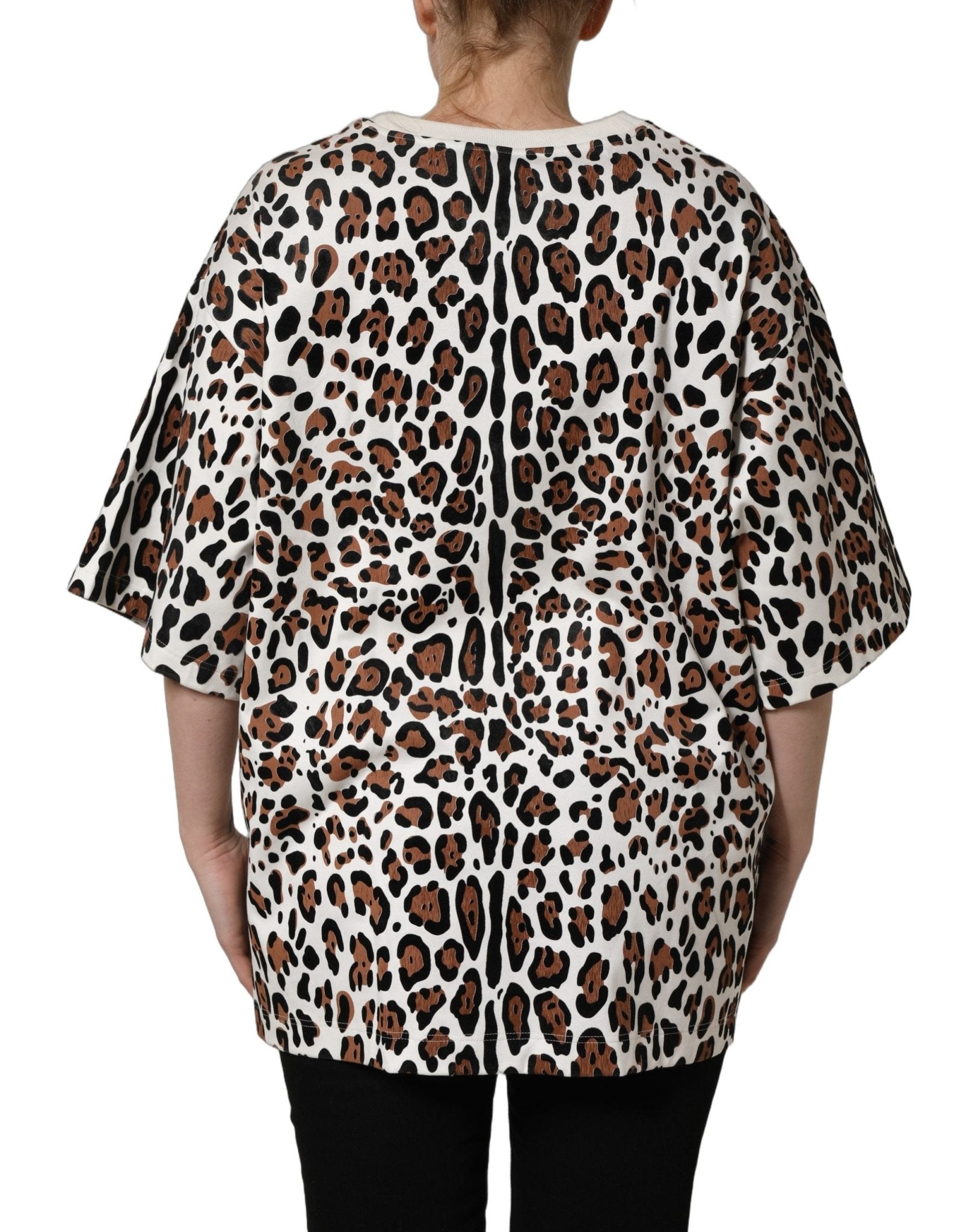 Dolce & Gabbana Multicolor Leopard Print Crew Neck T-shirt - RIMODA