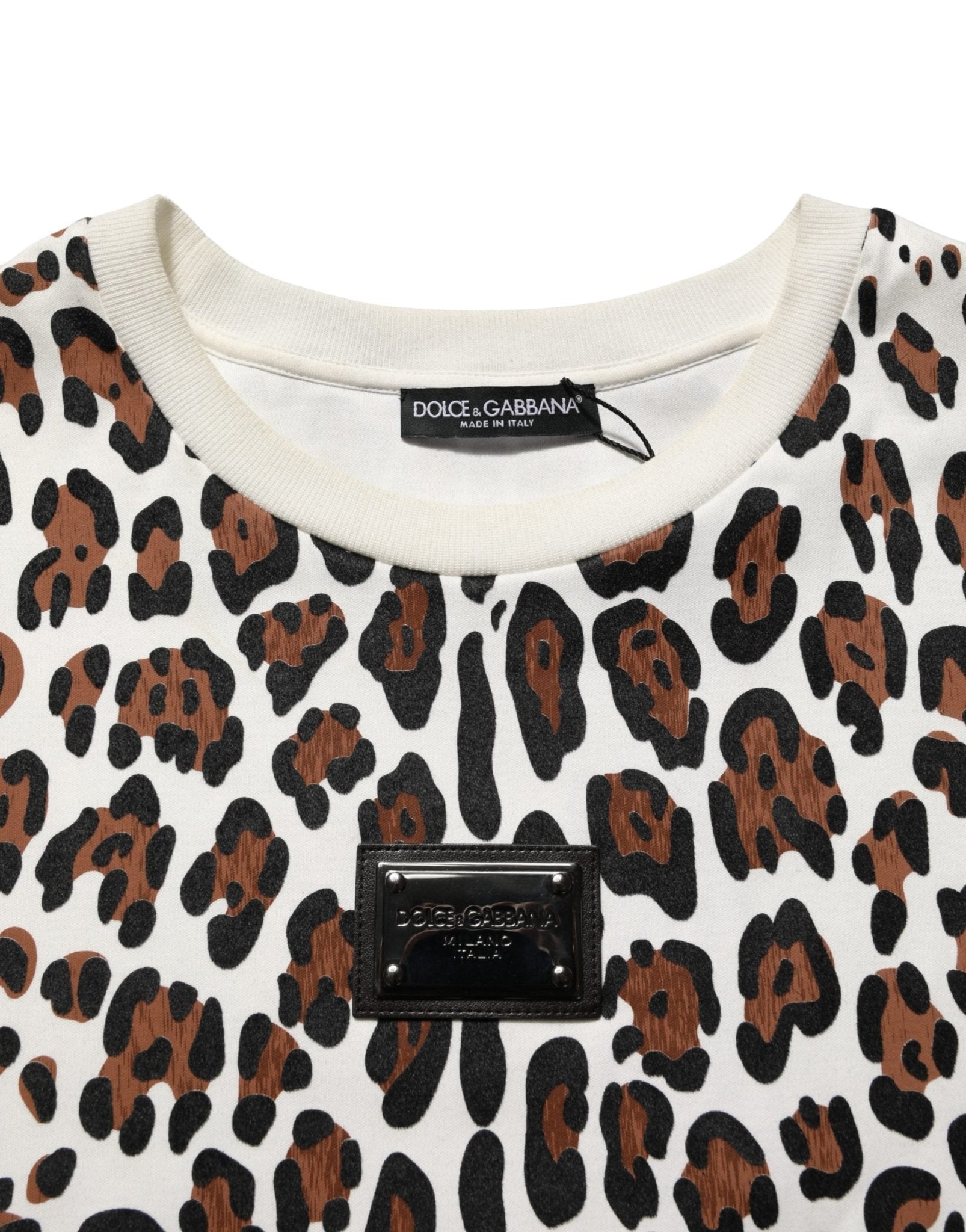 Dolce & Gabbana Multicolor Leopard Print Crew Neck T-shirt - RIMODA