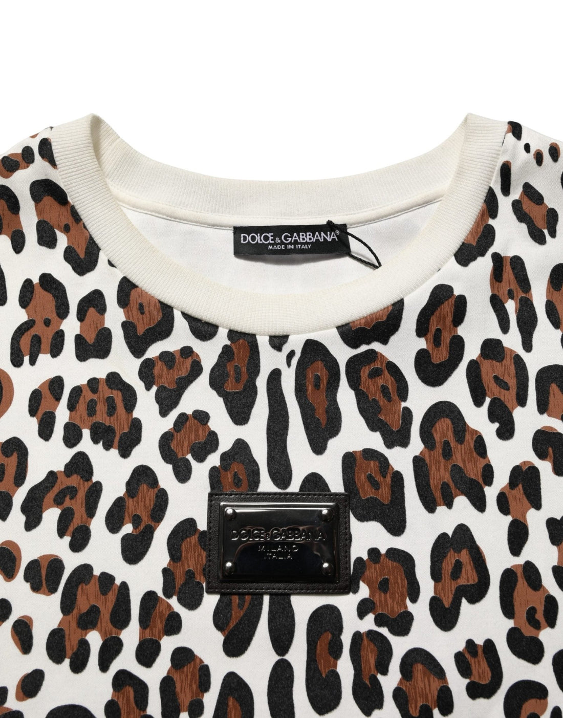 Dolce & Gabbana Multicolor Leopard Print Crew Neck T-shirt - RIMODA