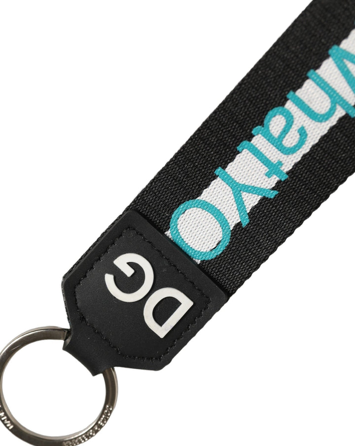 Dolce & Gabbana Multicolor Logo Polyester Brass Holder Keychain Keyring - RIMODA