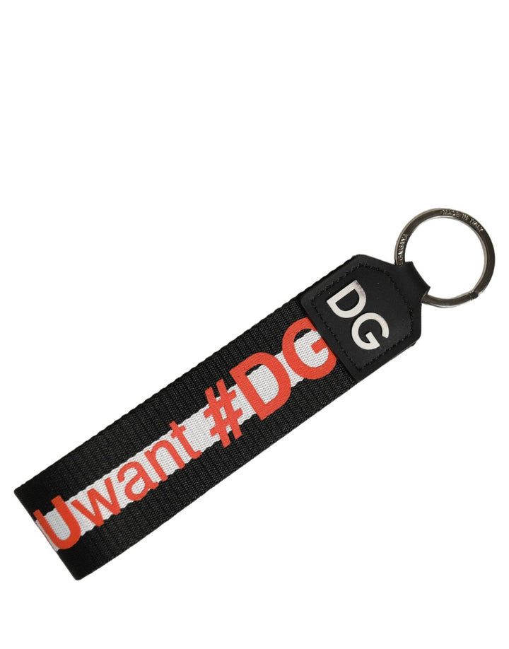Dolce & Gabbana Multicolor Logo Polyester Brass Holder Keychain Keyring - RIMODA