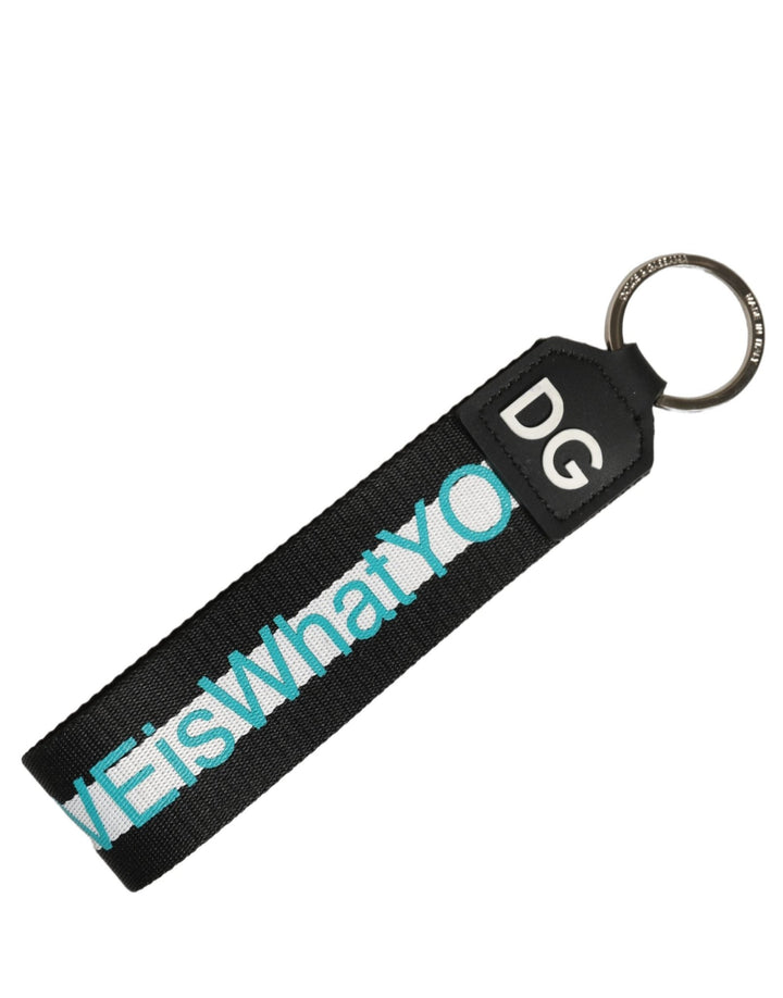 Dolce & Gabbana Multicolor Logo Polyester Brass Holder Keychain Keyring - RIMODA