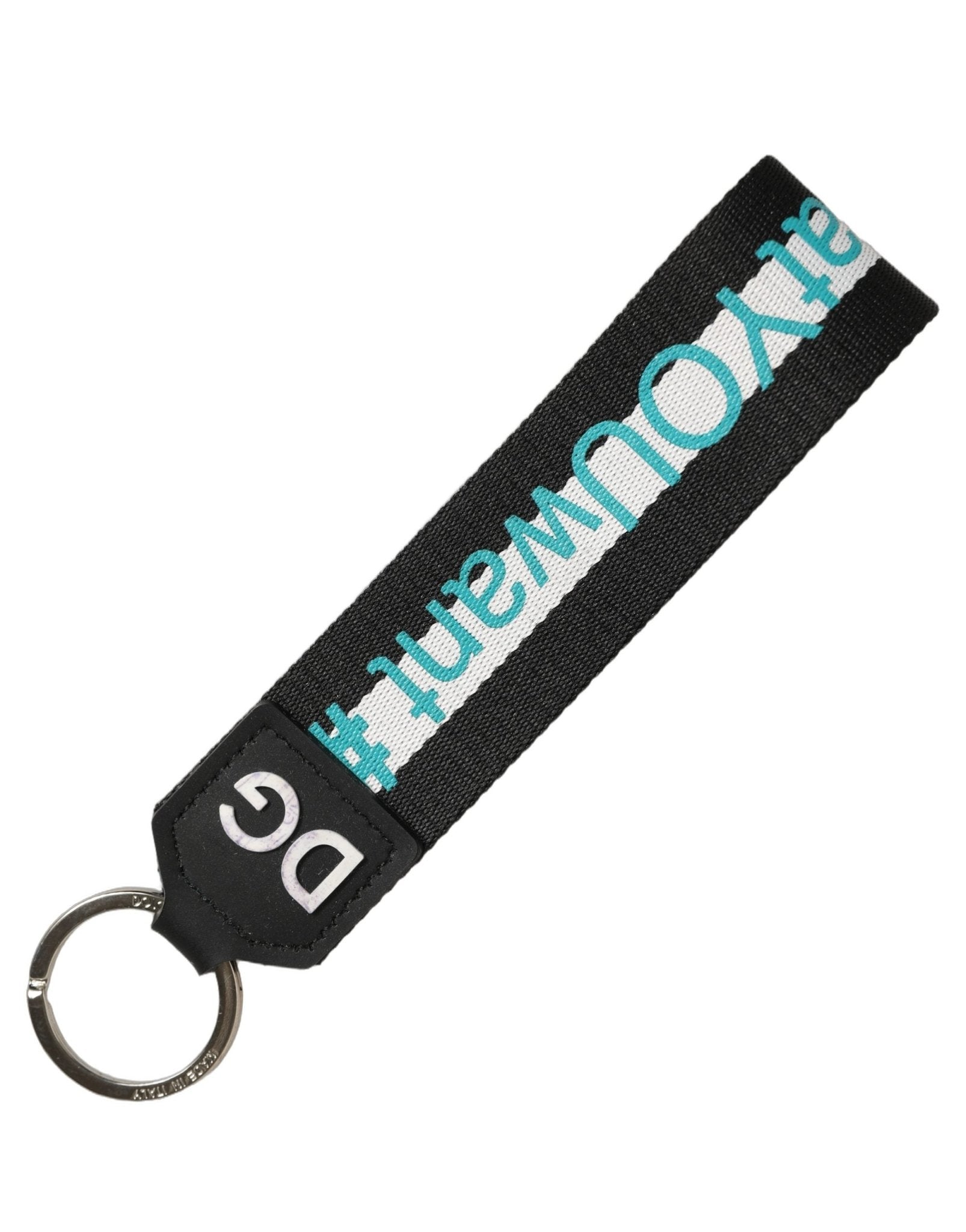 Dolce & Gabbana Multicolor Logo Polyester Brass Holder Keychain Keyring - RIMODA