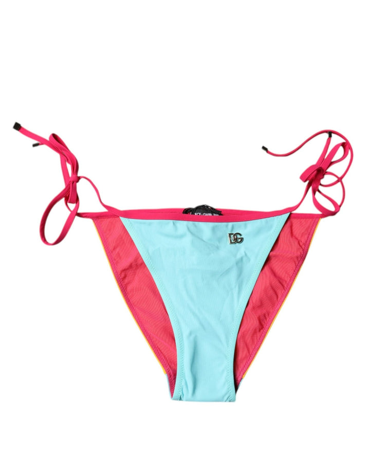 Dolce & Gabbana Multicolor Logo Swimsuit Bikini Bottom Swimwear - RIMODA