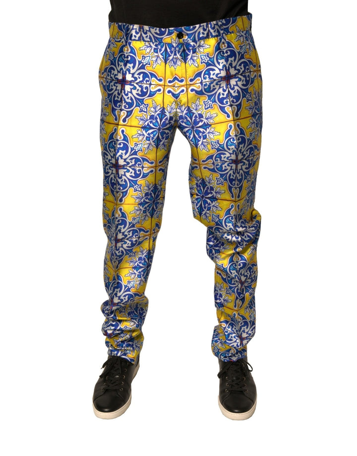 Dolce & Gabbana Multicolor MajolicaSilk Skinny Pants - RIMODA