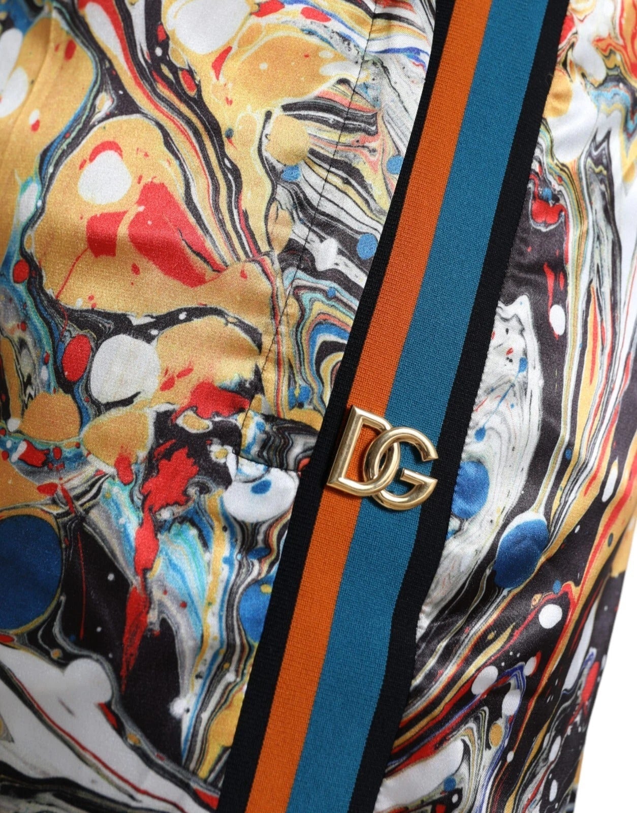 Dolce & Gabbana Multicolor Marble Print Satin Trouser Pants - RIMODA