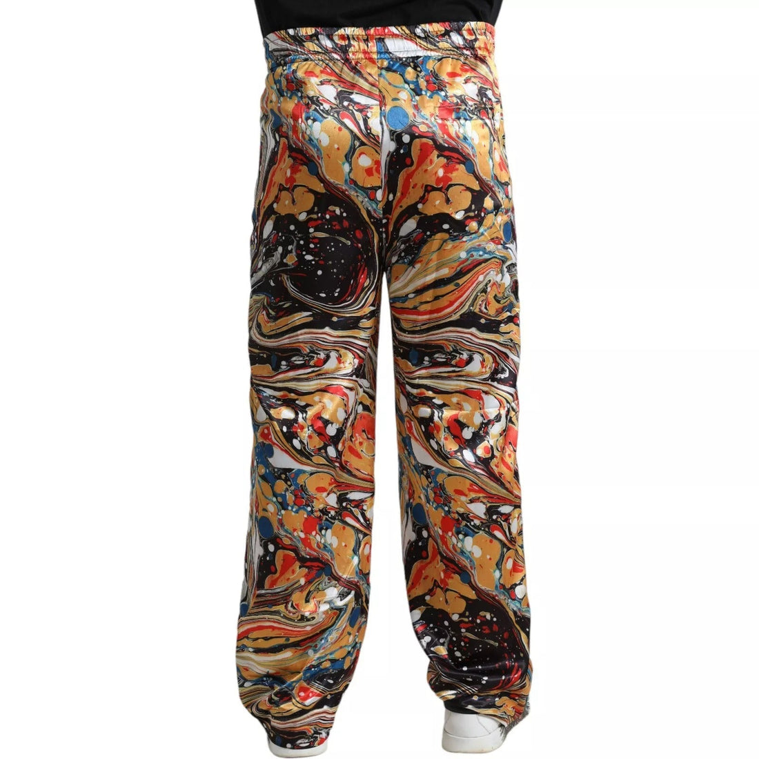 Dolce & Gabbana Multicolor Marble Print Satin Trouser Pants - RIMODA