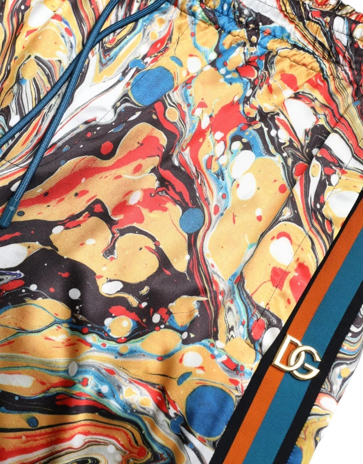 Dolce & Gabbana Multicolor Marble Print Satin Trouser Pants - RIMODA