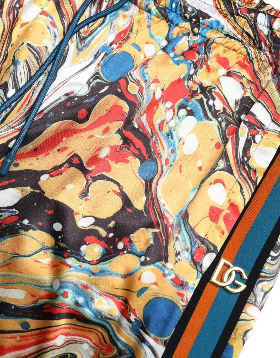 Dolce & Gabbana Multicolor Marble Print Satin Trouser Pants - RIMODA