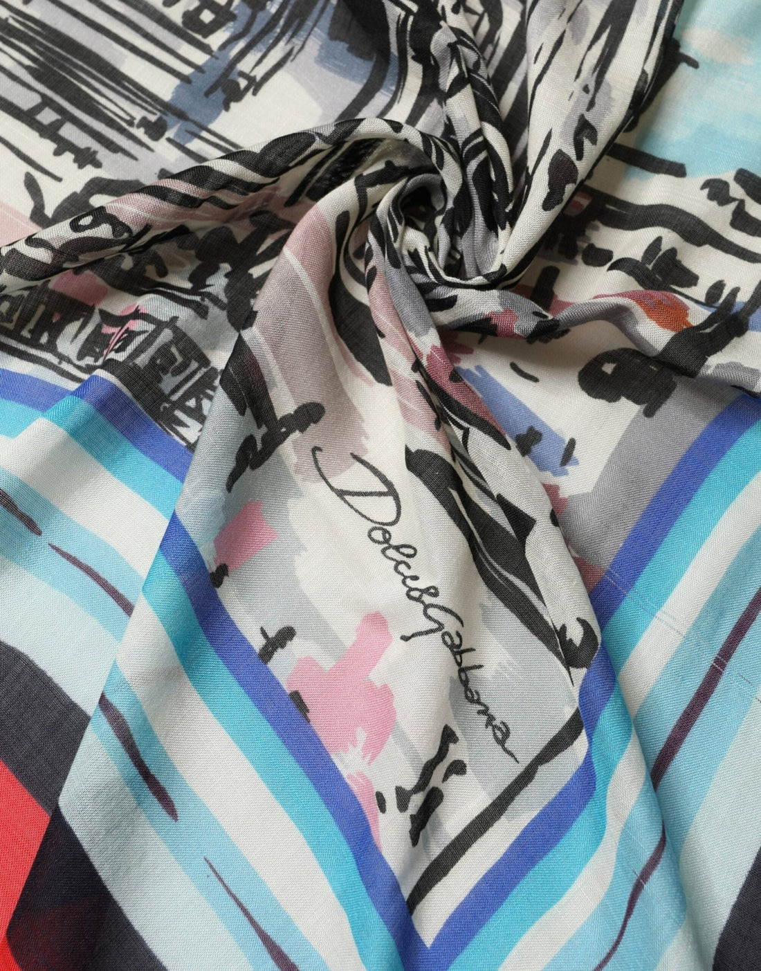 Dolce & Gabbana Multicolor Milano Print Cashmere 134cm x 130cm Men Scarf - RIMODA