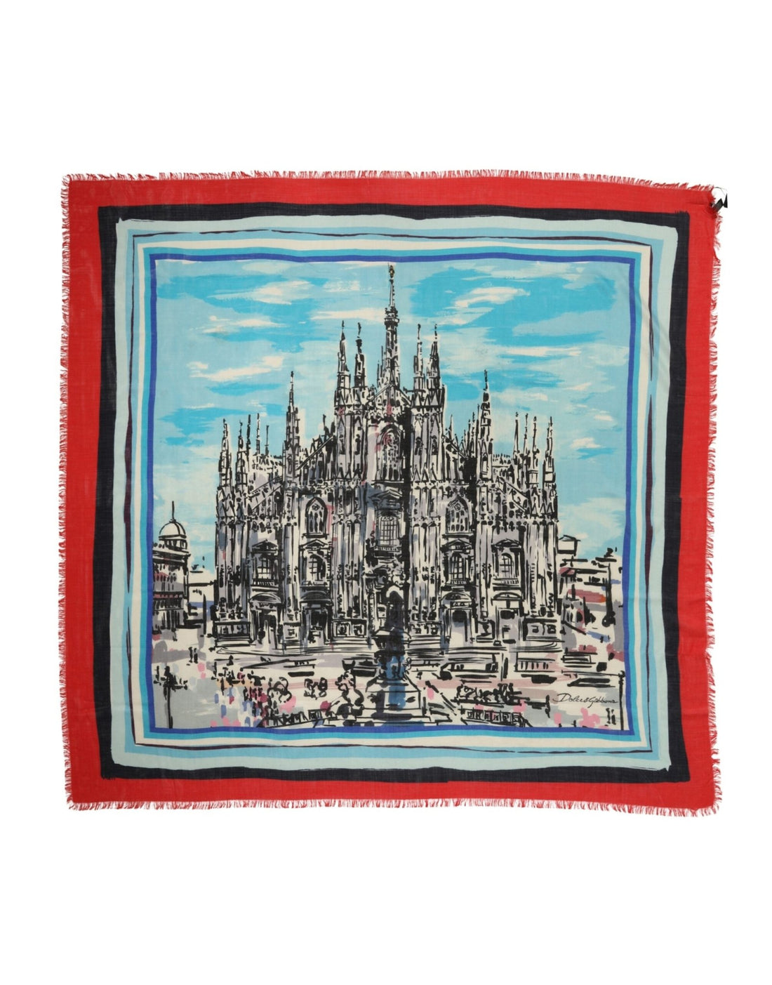 Dolce & Gabbana Multicolor Milano Print Cashmere 134cm x 130cm Men Scarf - RIMODA