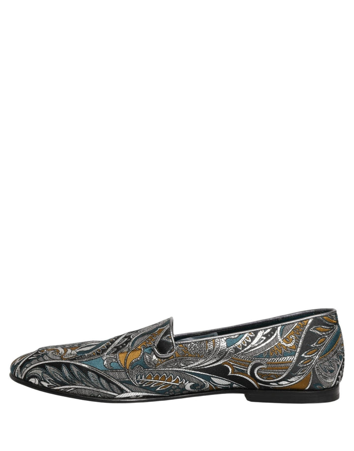 Dolce & Gabbana Multicolor Paisley Brocade Men Loafers Shoes - RIMODA