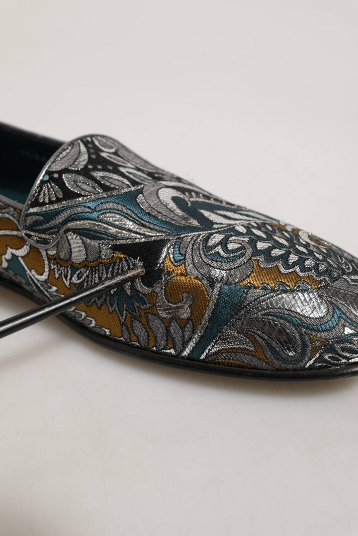 Dolce & Gabbana Multicolor Paisley Brocade Men Loafers Shoes - RIMODA