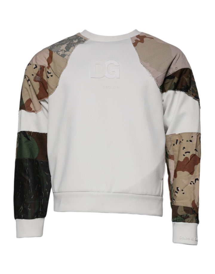 Dolce & Gabbana Multicolor Patchwork Cotton Crew Neck Sweater - RIMODA