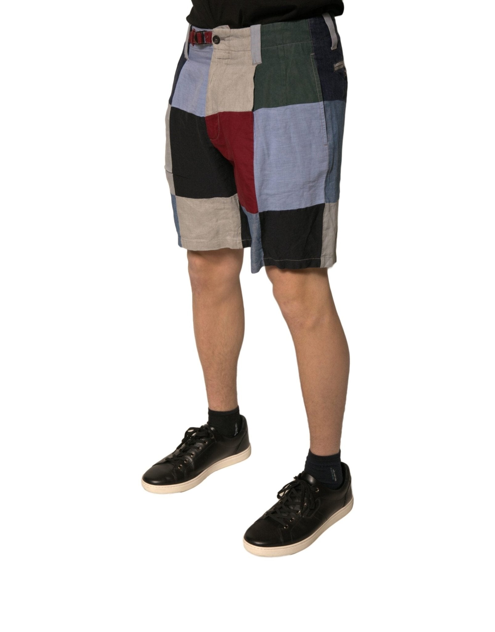 Dolce & Gabbana Multicolor Patchwork Linen Men Chino Shorts - RIMODA