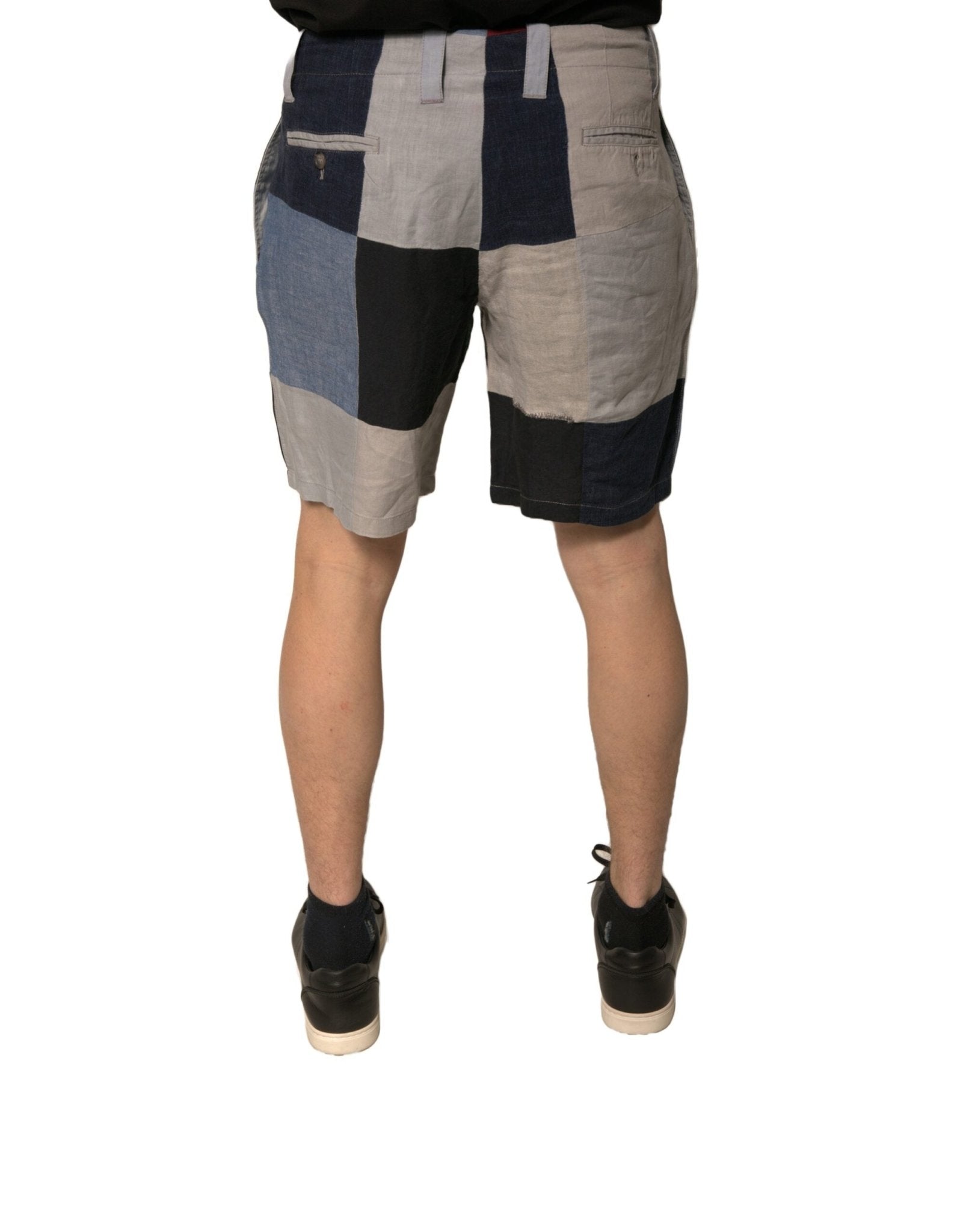 Dolce & Gabbana Multicolor Patchwork Linen Men Chino Shorts - RIMODA