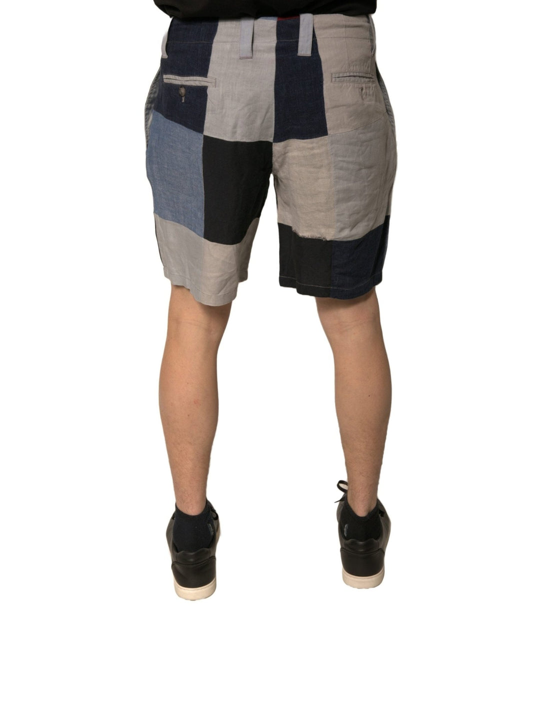 Dolce & Gabbana Multicolor Patchwork Linen Men Chino Shorts - RIMODA