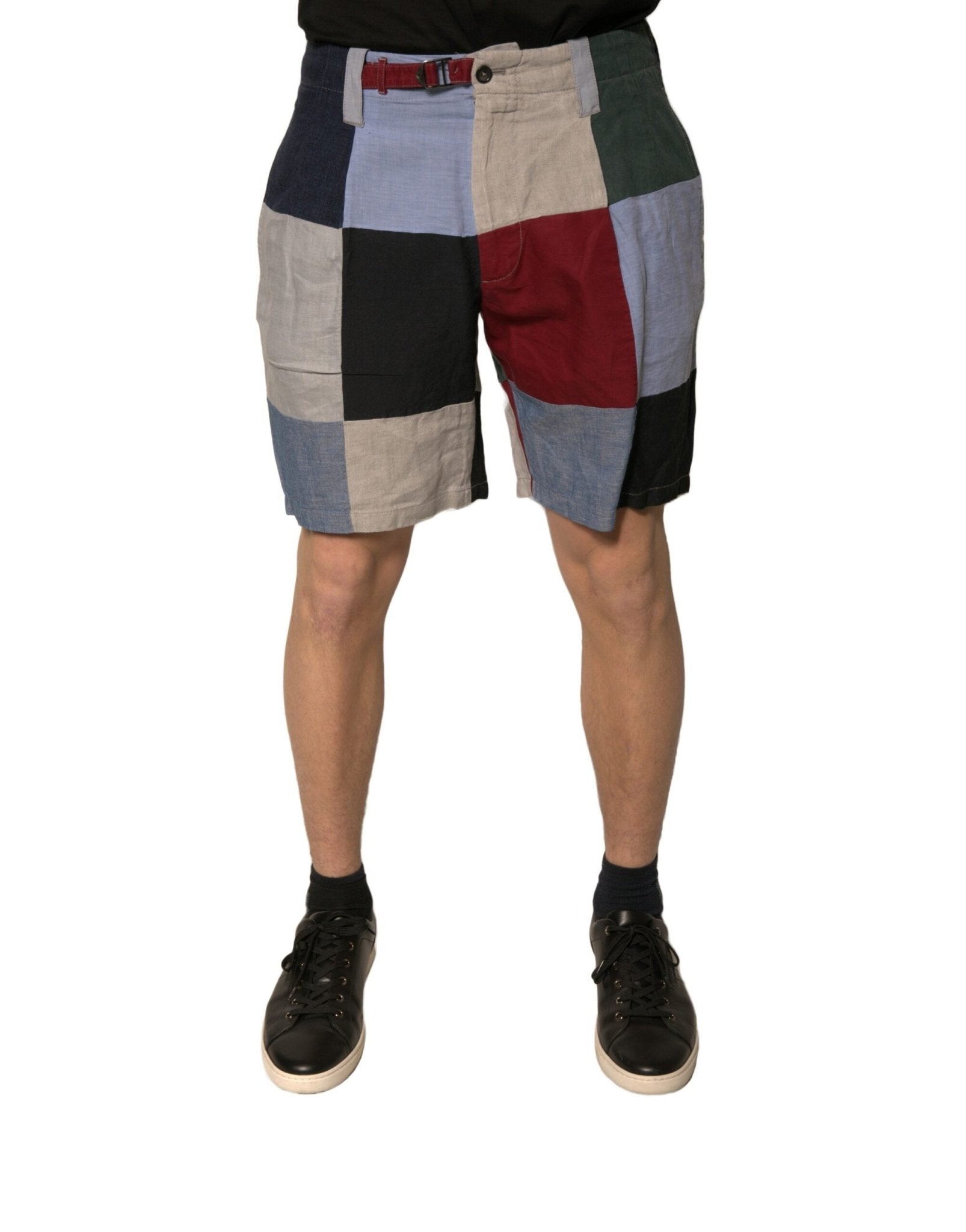 Dolce & Gabbana Multicolor Patchwork Linen Men Chino Shorts - RIMODA