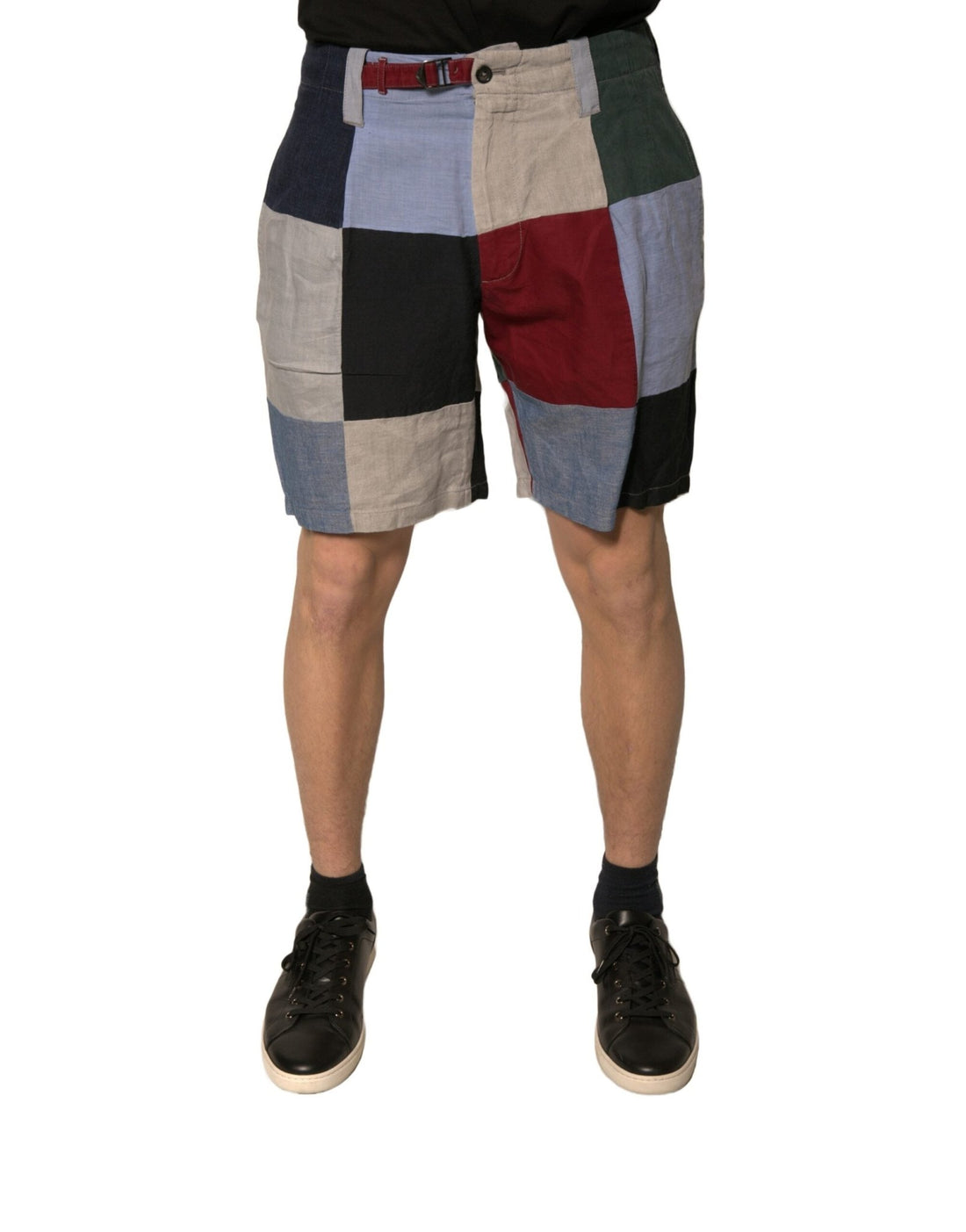 Dolce & Gabbana Multicolor Patchwork Linen Men Chino Shorts - RIMODA