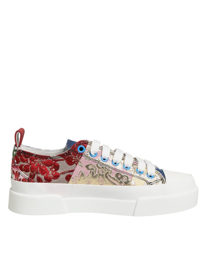 Dolce & Gabbana Multicolor Patchwork Low Top Sneakers Shoes - RIMODA