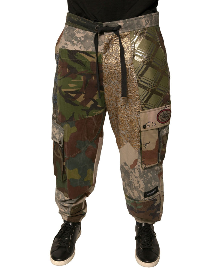 Dolce & Gabbana Multicolor Patchwork Men Jogger Pants - RIMODA