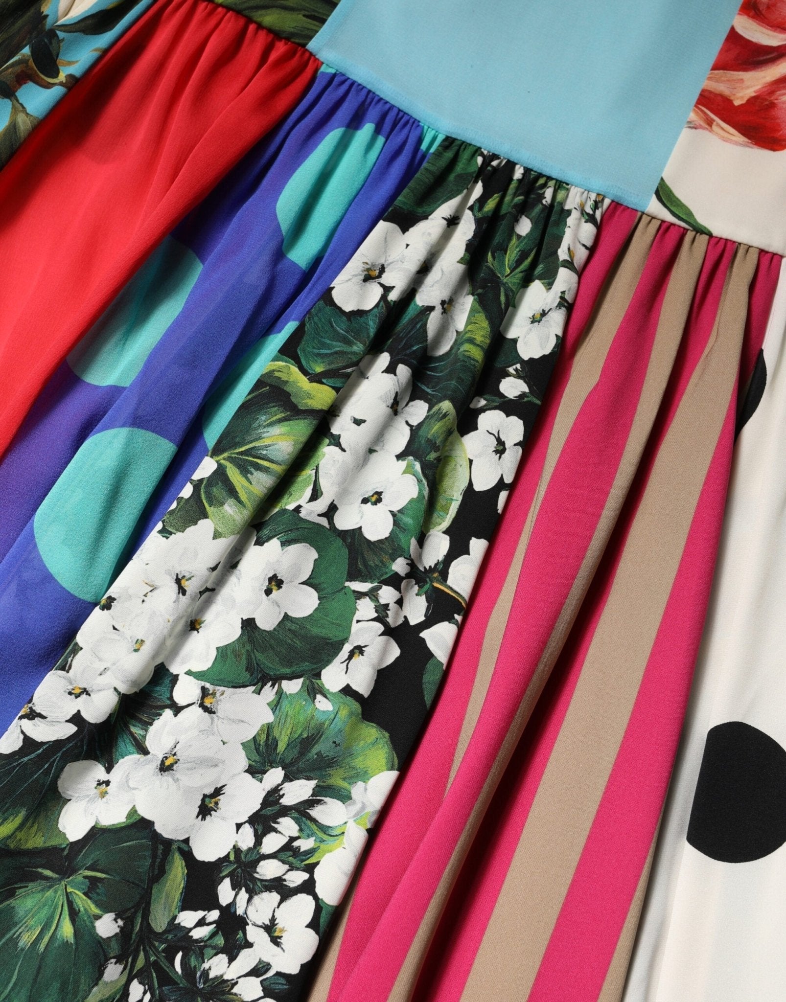 Dolce & Gabbana Multicolor Patchwork Silk Sleeveless Dress - RIMODA