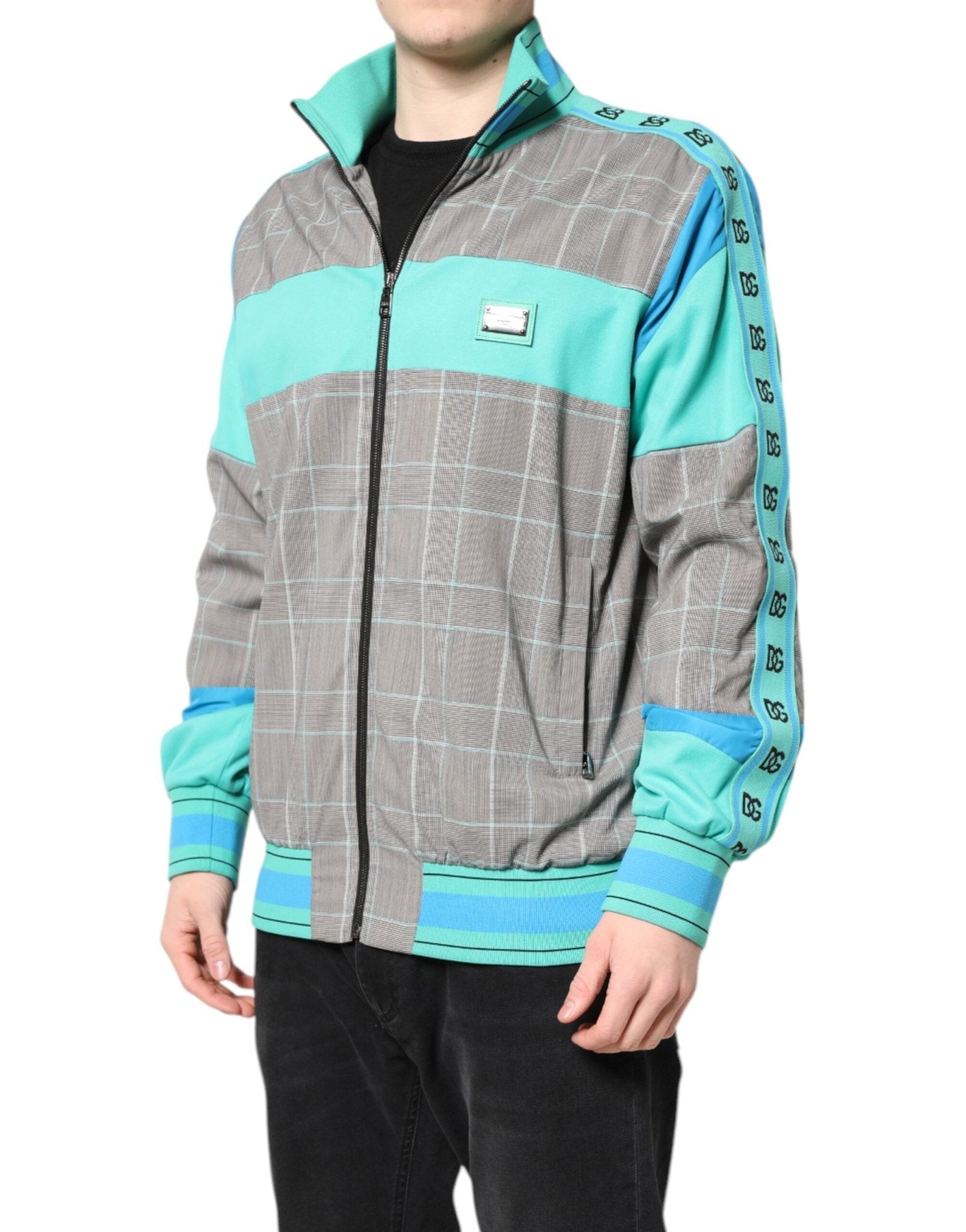 Dolce & Gabbana Multicolor Plaid Full Zip Windbreaker Jacket - RIMODA